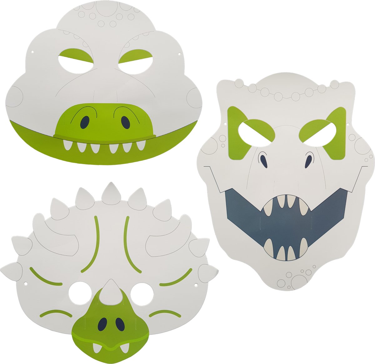 Kleur Maskers Dinosaurus 6 stuks